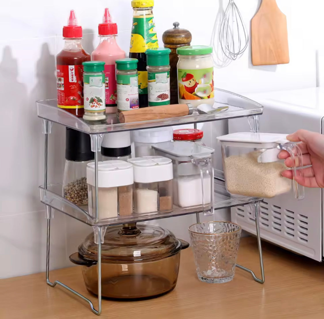 Transparent Desktop Organizer Kitchen Shelf, Acrylic Makeup Rack, Acrylic Organizer For Spice Jars and Cups, Multifunctional Storage Rack Home Organizer Transparent Desktop Organizer Kitchen Shelf, Acrylic Makeup Rack, Acrylic Organizer For Spice Jars and Cups, Multifunctional Storage Rack Home Organizer